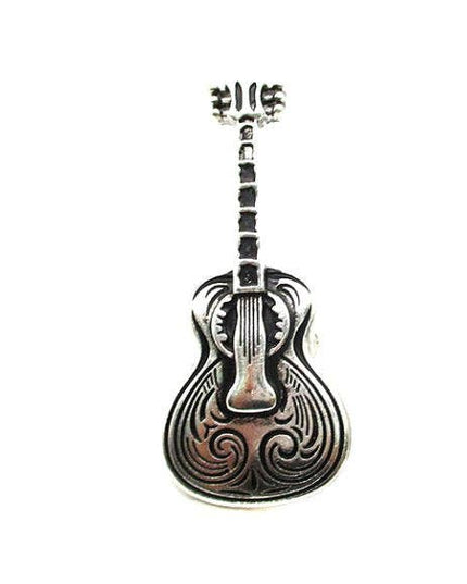 Western Etched Guitar Cuff Ring