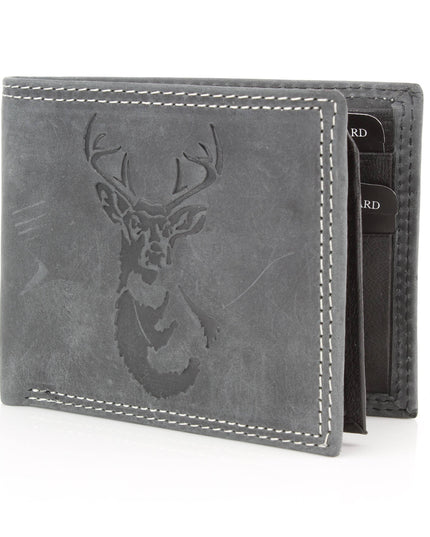 Men’s Bi-Fold Wallet with Deer Antler Emboss ABMWVT 03