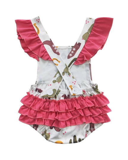 Baby Girls Cactus Ruffles Western Rompers