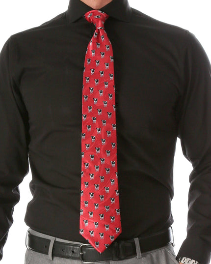 Cow Red Necktie with Handkerchief