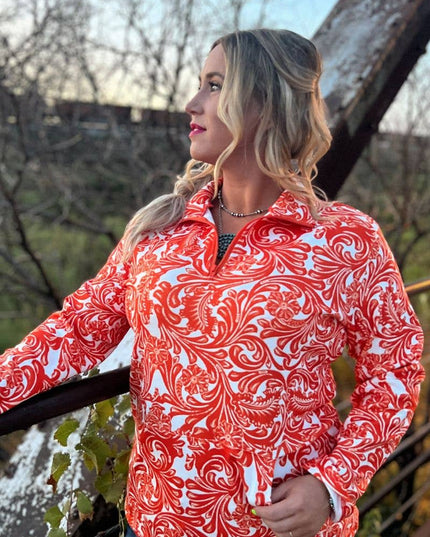 Tailgate Party Pullover Orange & White