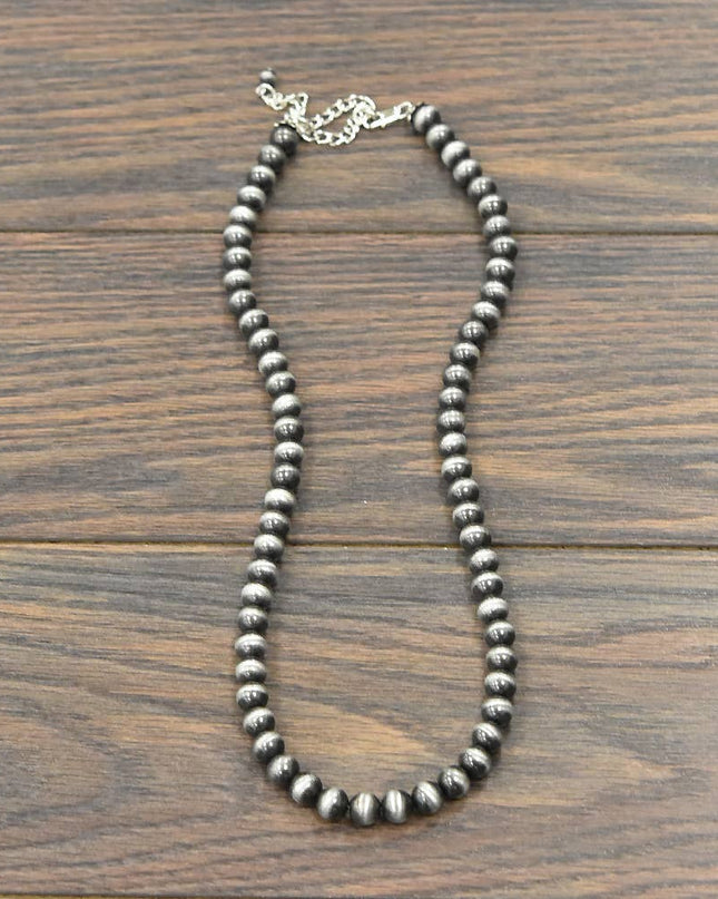 731451, 24" Handmade 10mm Navajo Bead Necklace