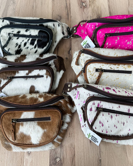 Western Hairon Cowhide Fanny Pack - bum bag sling bag