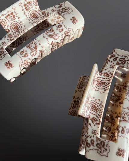 Western Paisley Bandana Print Claw Clip