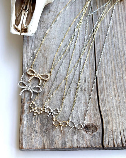 Western Dainty Coquette Bow Necklace