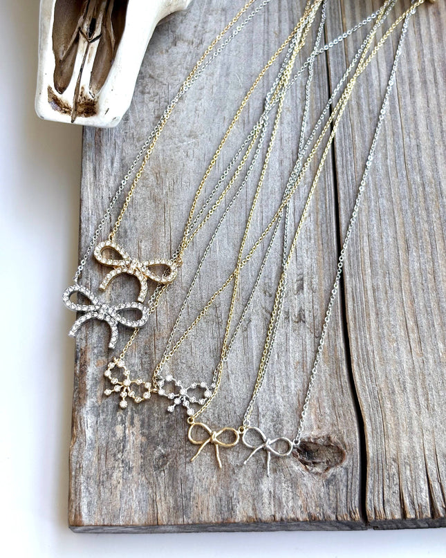 Western Dainty Coquette Bow Necklace