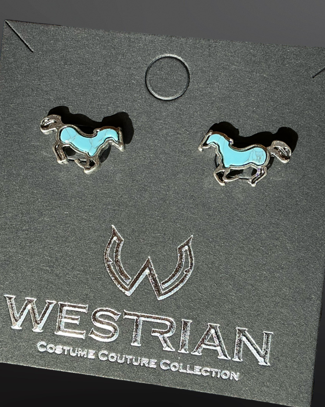 Farm Animal Faux Turquoise Earrings Cow Horse Pig Goat