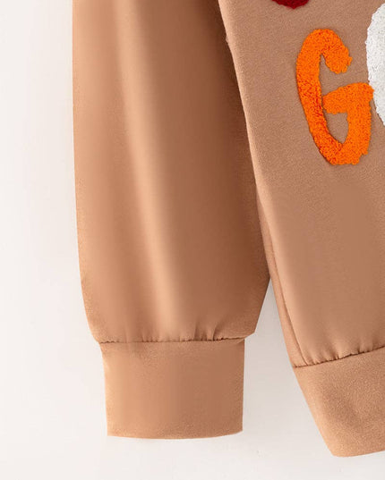 Gobble Gobble" Girls applique sweatshirt.