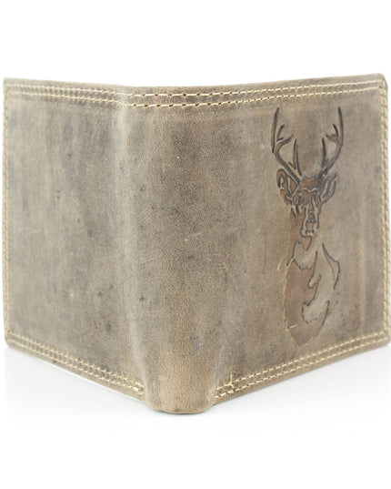 Men’s Bi-Fold Wallet with Deer Antler Emboss ABMWVT 03
