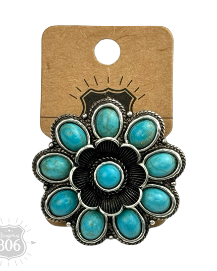Western flower shape ring
