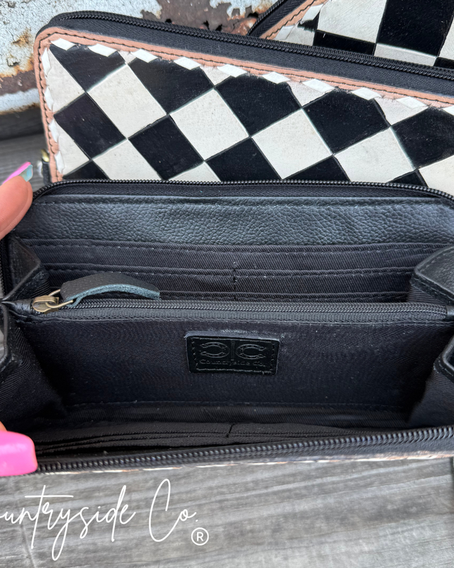 Avenue Checkered Leather Wallet