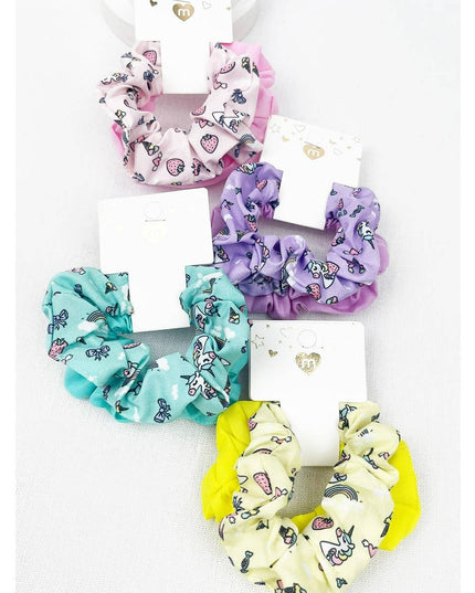 Unicorn Printed Kids Scunchie Set