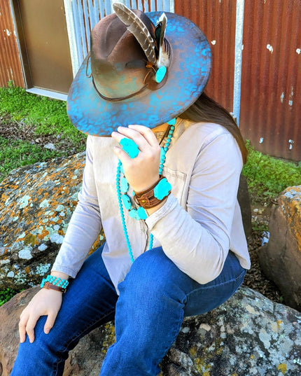 Turquoise Triple Strand Bracelet 804j