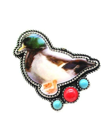 Western Duck Turquoise Cuff Ring