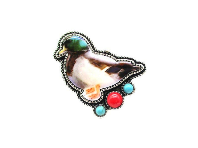 Western Duck Turquoise Cuff Ring