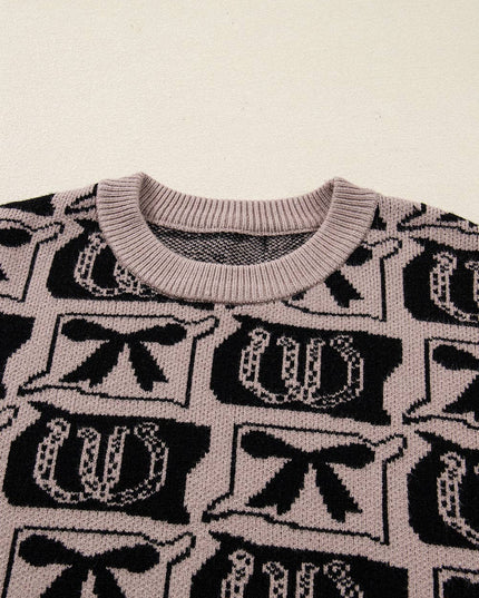 Western Bows & Horseshoes Long Sleeve Sweater