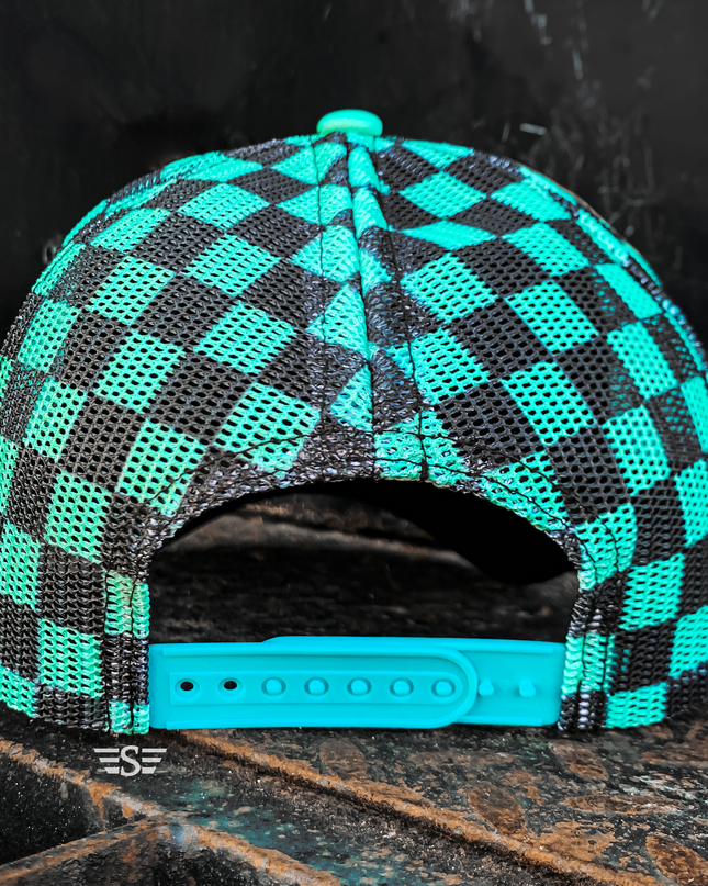 Checkered Magna Pony™ Mesh Foam Trucker Hat