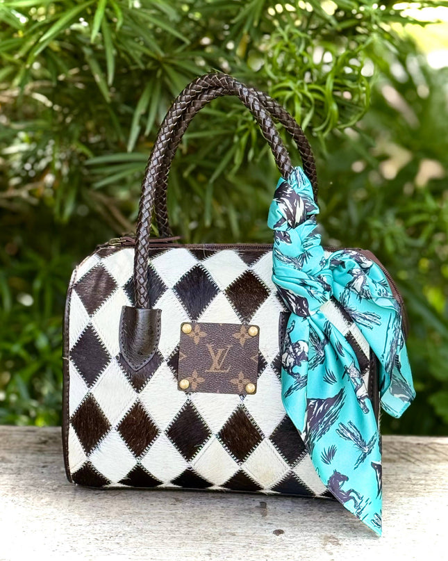 Upcycled LV Cowhide Leather Speedy Bag Western Rodeo 