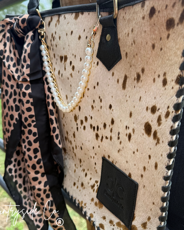 Magnolia Speckle Cowhide Tote, Work Laptop Bag