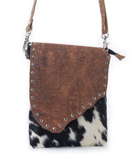 Myra Stonebrook Canvas & Hairon Bag in Spotted Ivory