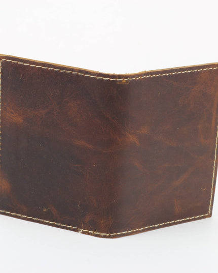 RFID Hunter Leather Men's Slim Bifold Card Case syle #8018