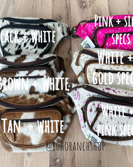 Western Hairon Cowhide Fanny Pack - bum bag sling bag