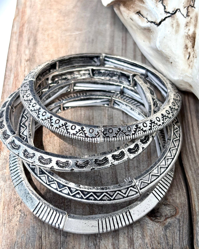 Western Style Aztec Pattern Stretch Bracelet