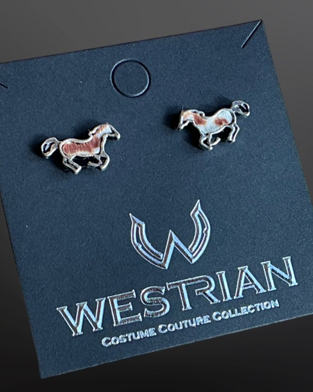 Paint Horse Hair On Stud Earrings