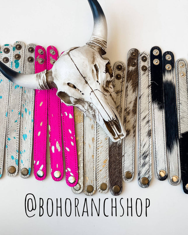 Western Hair on Cowhide Cuff Bracelet