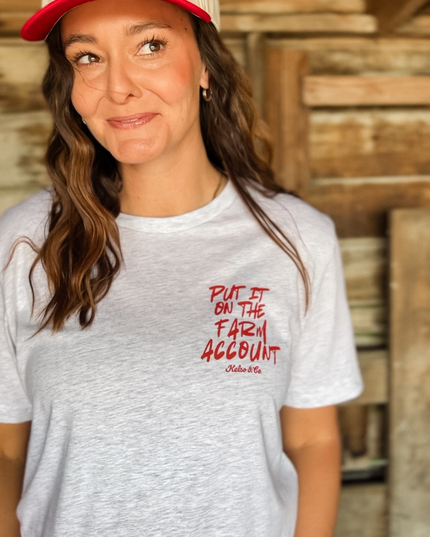 Put It On The Farm Account Graphic Tee in Ash Gray