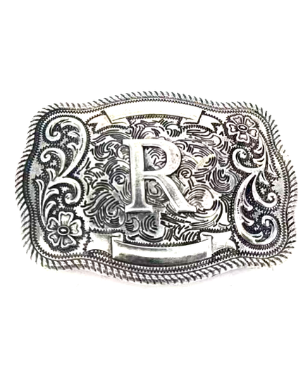 Western Filigree Initial Belt Buckle