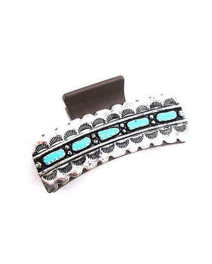 WESTERN STYLE TURQUOISE CASTING HAIR CLAW