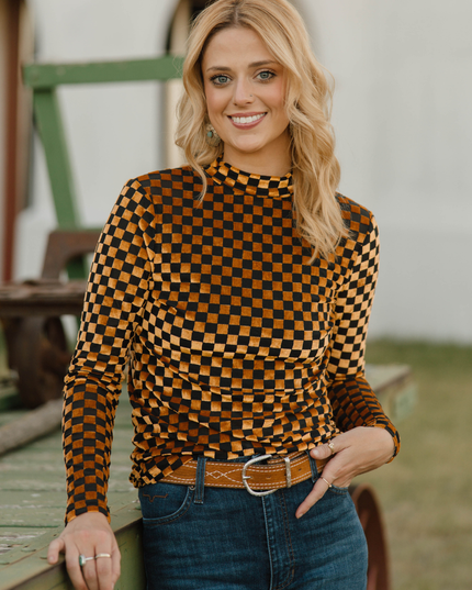 Pep Rally Velvet Mesh Gold/Black