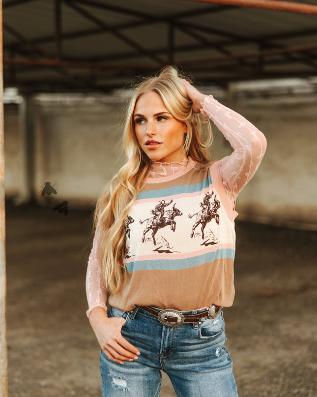 LARIAT LACE L/S *DUSTY ROSE