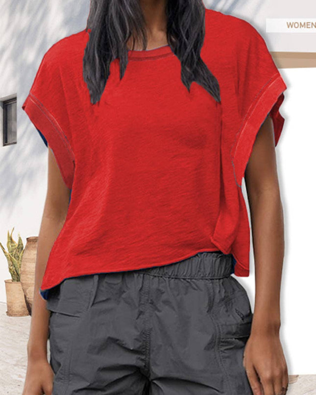 Red Cross-Back Shirt