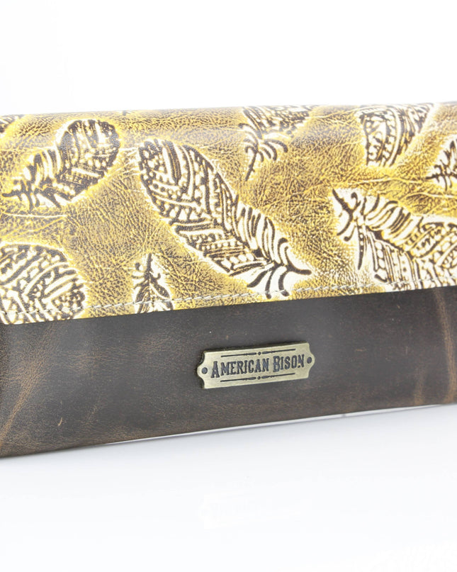 Women’s Brown Leaf Embossed Clutch ABLW 18-2544