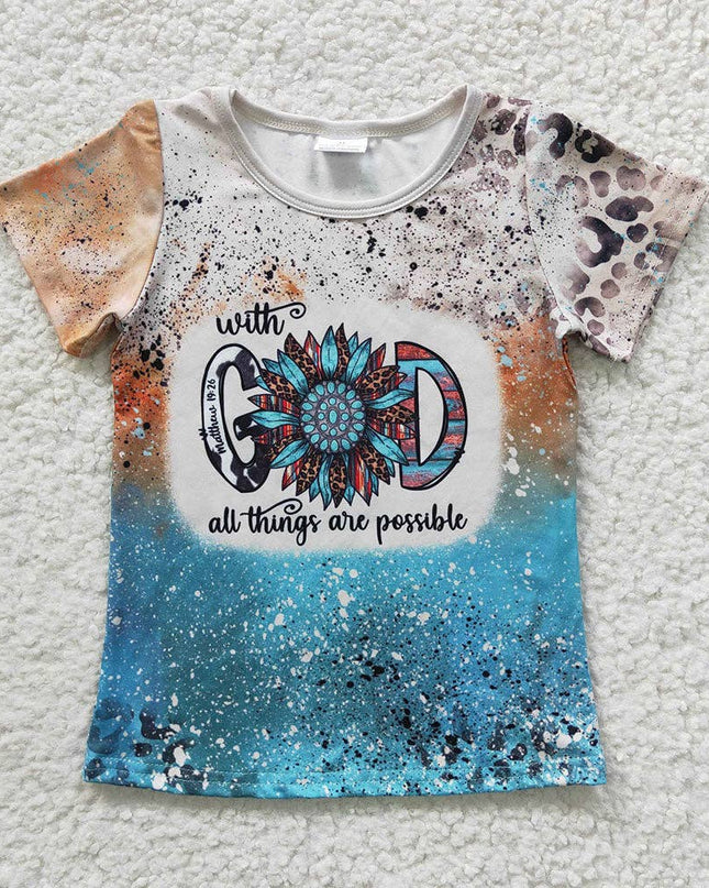 Sibling Baby Girls Western Cowgirls Short Sleeve Tee Shirts Tops