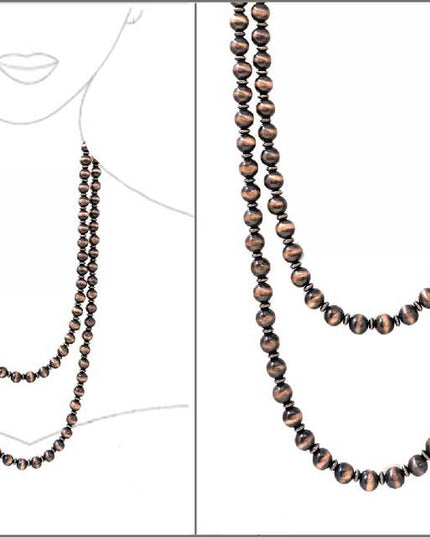 60″ Western Navajo Style Pearl Necklace