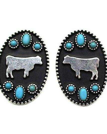 Western Cow Silhouette Post Earring