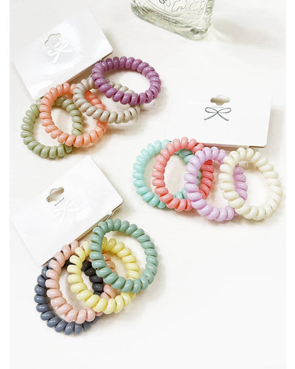 Pastel Tone Spiral Hair Tie Set