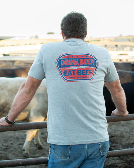 Western Graphic Drink Beer, Eat Beef' Tee