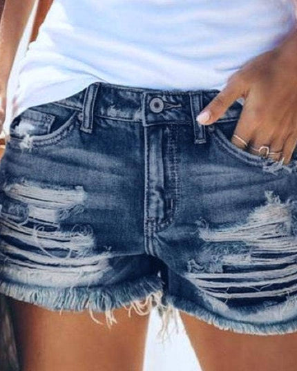 Summer Ripped Frayed Denim Shorts