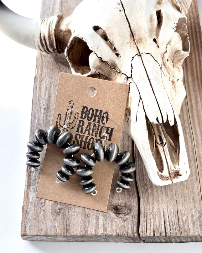 Western Style Flat Navajo Pearl Drop Dangle Earrings