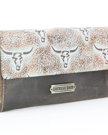 Women’s Brown Turquoise Bison Clutch ABLW 18-2548