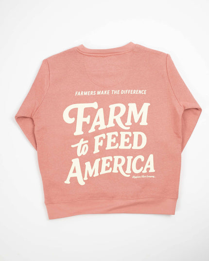 Western 'Farm to Feed America’ Pink Youth Graphic Crewneck