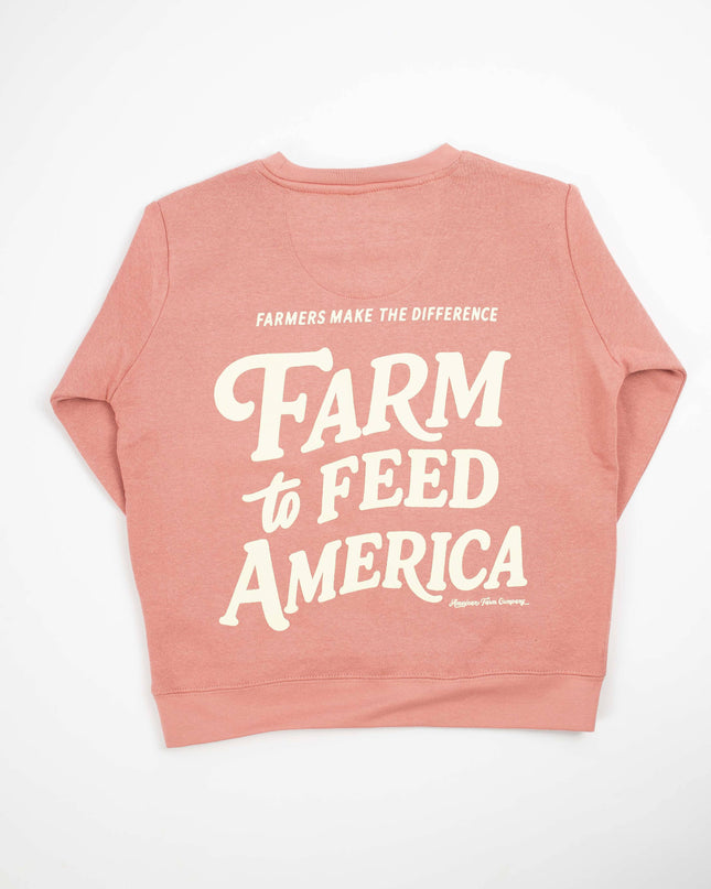 Western 'Farm to Feed America’ Pink Youth Graphic Crewneck