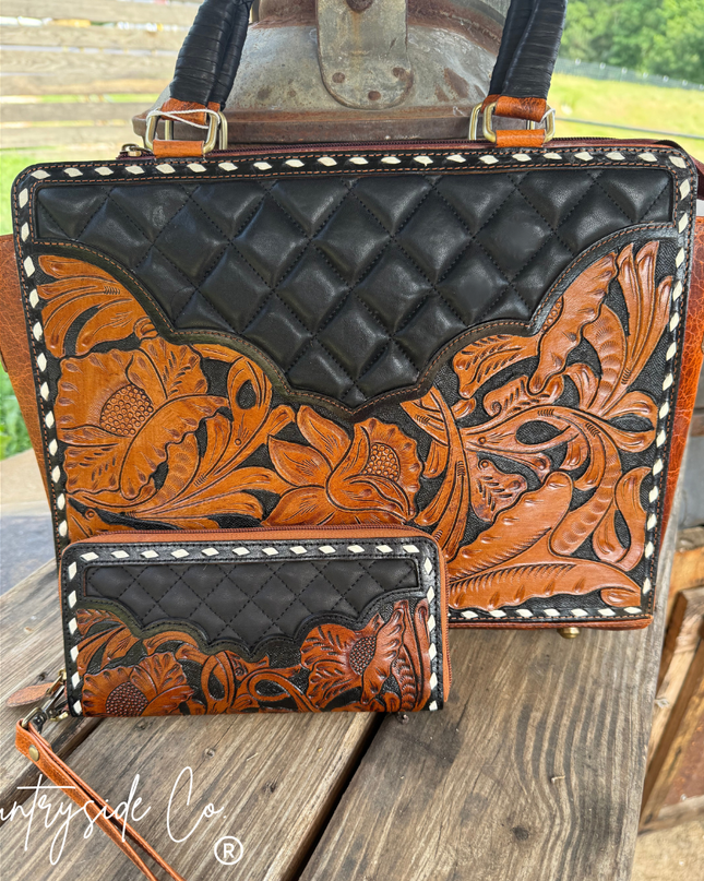 Laney Tooled Leather Wallet Wristlet