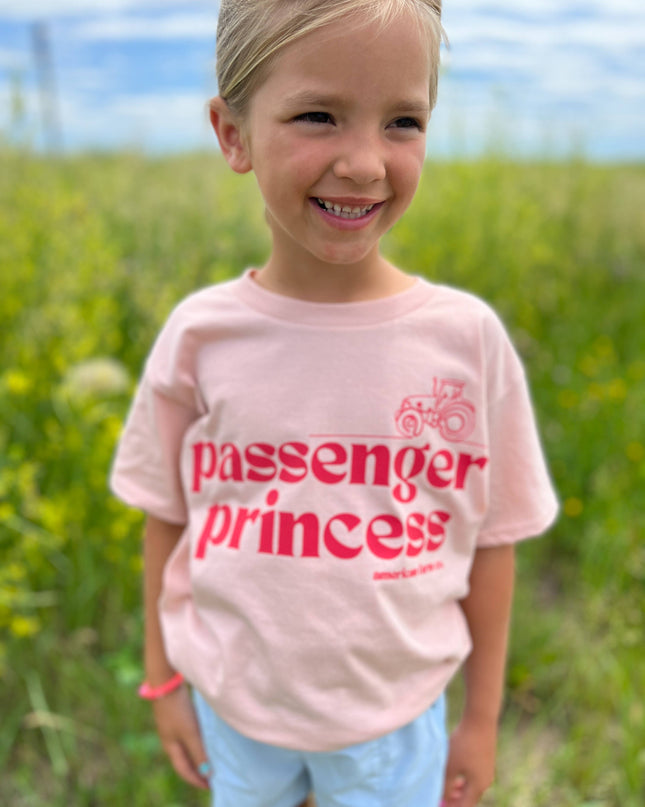 Western Graphic ‘Passenger Princess’ Peach Tee Toddler/Youth
