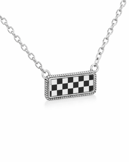 Checkmate Cowgirl Pendant Necklace