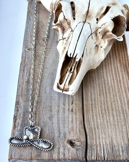 Western Cowboy Hat Stone Pendant Necklace
